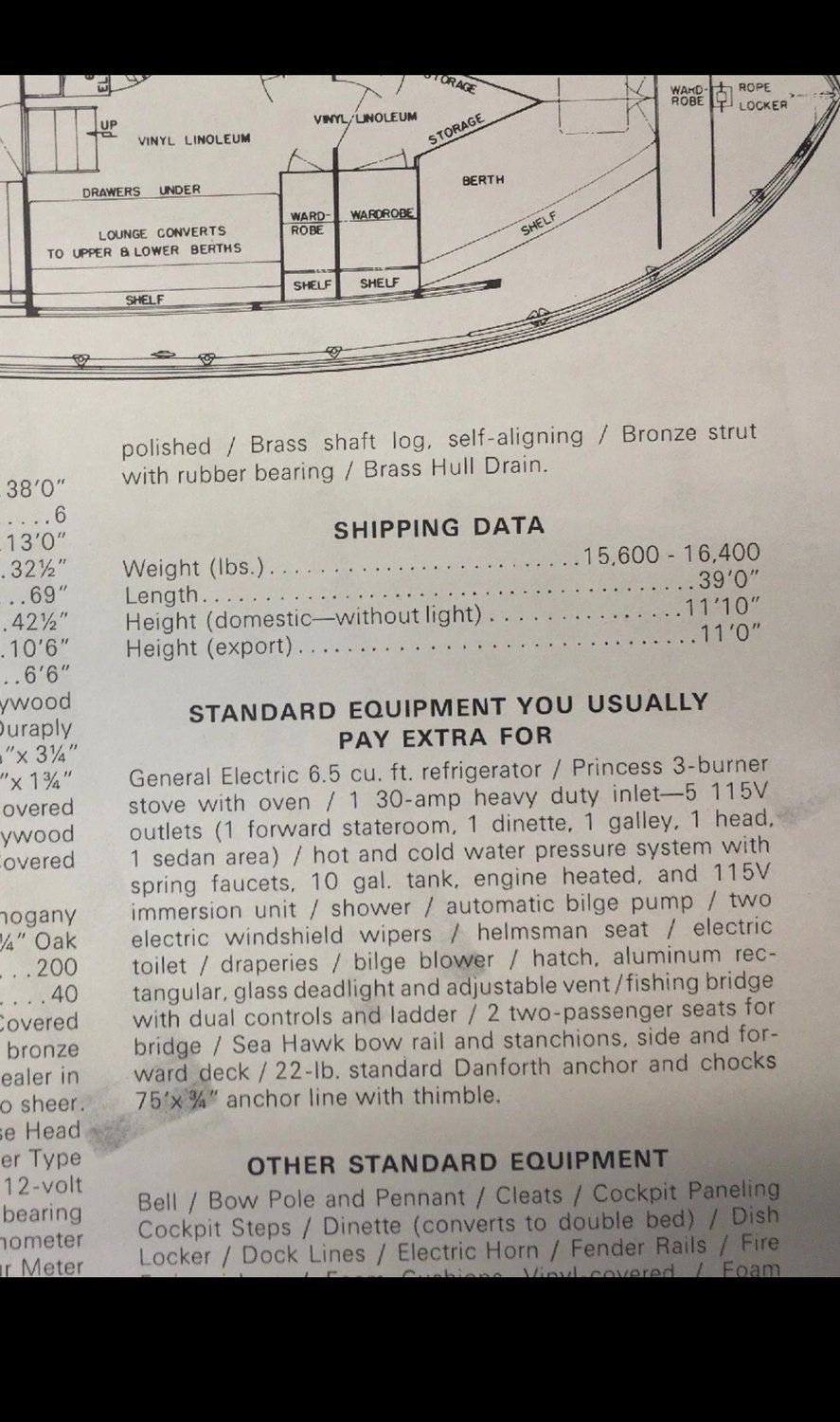 Original specification sheet, page two